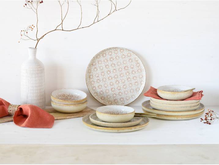 Service de table Uno Emiliana 12 pièces Multicolore/Orange