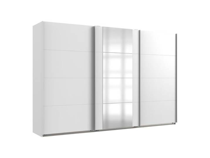Wimex Barmbek Schwebetürenschrank 3-türig mit Spiegel - Dekor weiß, Spiegelglas - 313 - 208 Modern, Zeitlos