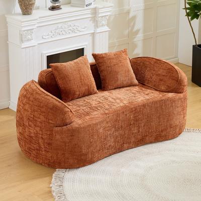 Dovelina "Curved Two Person Compress Sofa with Two Pillows - 66.93"""