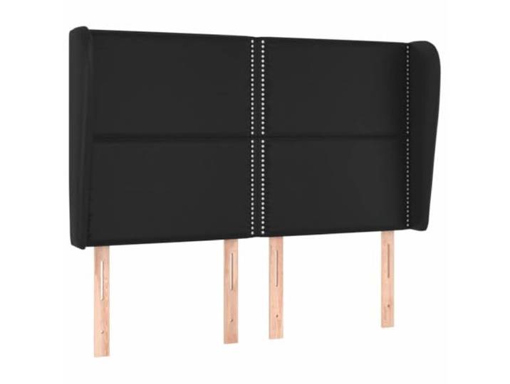 Makastle Kopfteil mit Ohren Schwarz Kunstleder 147x23x118 cm Höhenverstellbar
