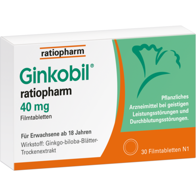 ratiopharm GmbH GINKOBIL-ratiopharm 40 mg Filmtabletten 30 St 06680792