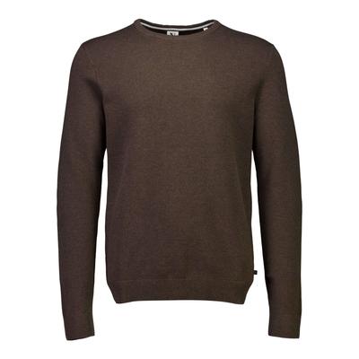 Strickpullover JACK’S "Strickpullover Comfort Fit", Herren, Gr. L, braun (dk braun mel), Obermaterial: 100% Baumwolle, Rundhals, Pullover Strickpullover