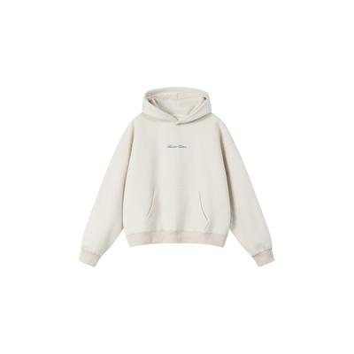 Hoodie ANOTHER COTTON LAB "Another Cotton Lab Creative Lab Hoodie", Damen, Gr. M, beige (powdergelb), 52% Baumwolle, 48% Polyester, bedruckt, Rundhals, Sweatshirts Hoodie