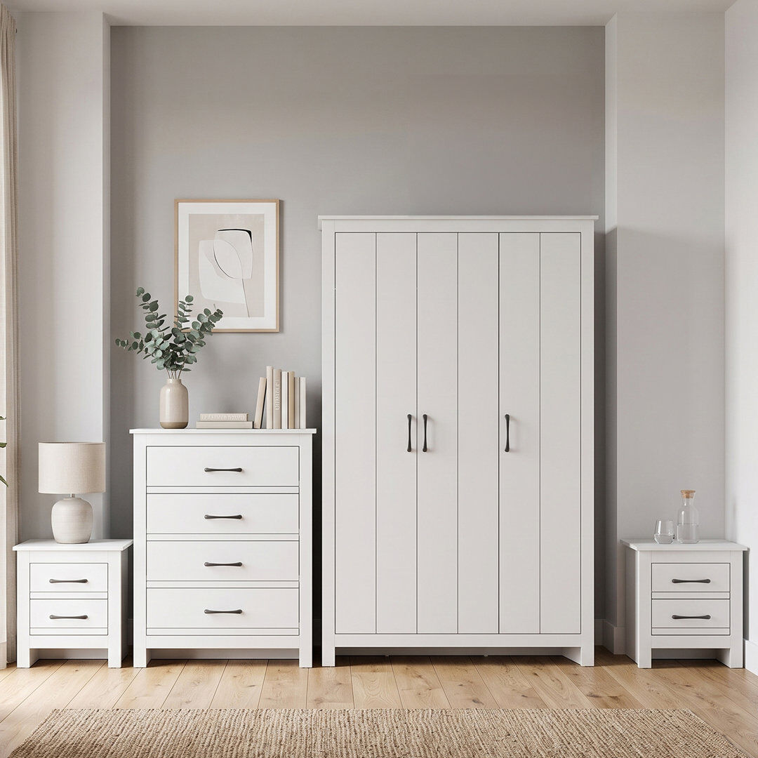 August Grove Limestone Alezae 4 Piece Bedroom Set White