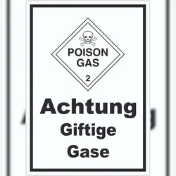 HB-Druck Aufkleber Giftige Gase Poison Gas Totenkopf A0 (841x1189mm)