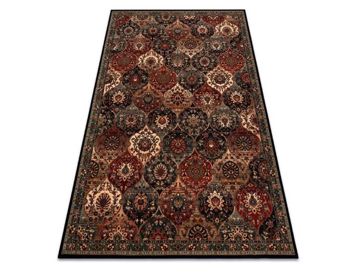 Tapis en laine KASHQAI 4373 500 oriental treillis vert / bordeaux - 200x300 cm