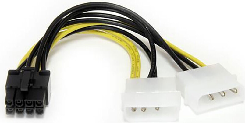 StarTech.com LP4 naar 8-pins PCI Express stroomkabel voor grafische kaarten, 15 cm