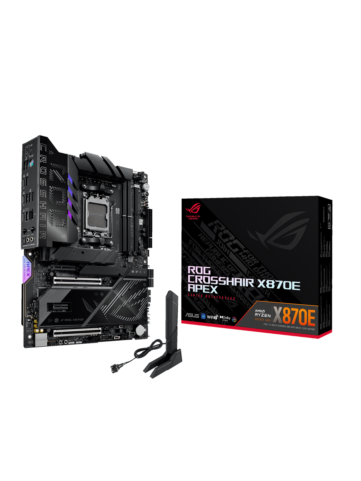 ASUS ROG CROSSHAIR X870E APEX Mainboard - AMD X870E - AMD AM5 - DDR5 RAM - ATX