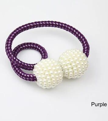 Uplift Treasures Pearl Magnetic Curtain Tieback Clip purple