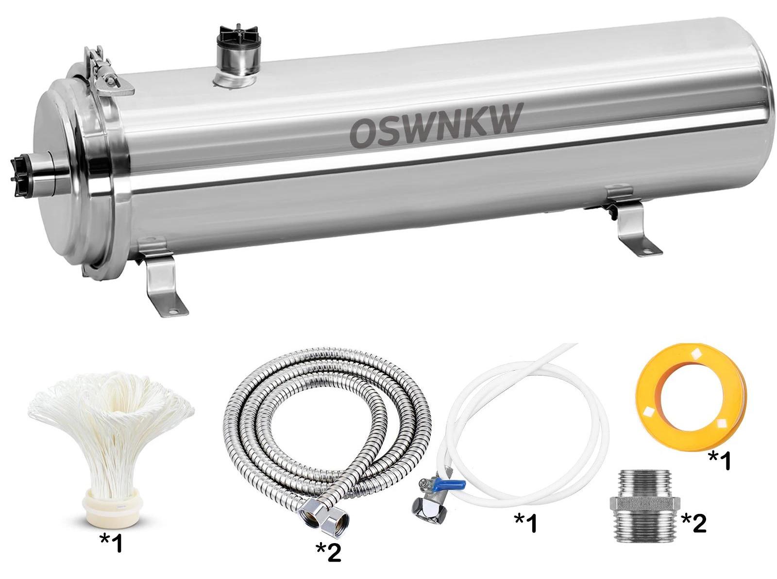 Wasserfilter ganzes Haus - CL8000L zentrales Vorfilter - 0,01 µm PVDF Ultrafiltration - SUS304 Edelstahlgehäuse - Selbstreinigend 5 Jahre - 8 l/min DN15
