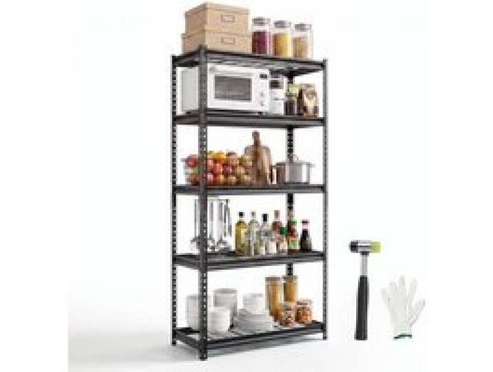 VEVOR Lagerregal 5-Stöckig Drahtregal 923x415x1813mm 907kg Gesamttragkraft, Gitterregal für Lager Garage Keller & Zuhause, Stahlkonstruktion, Regalböden Höhenverstellbar, Drahtgitterpaneele, Schwarz