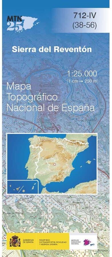 Carte topographique de l'Espagne n° 0712.4 - Sierra del Reventón   CNIG - 1/25 000
