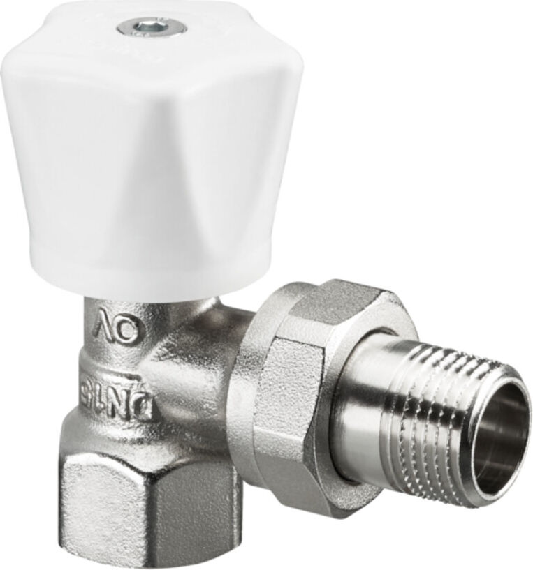 Oventrop Handregulierventil Baureihe HR 3/8", Eck, Messing vernickelt (1190503)