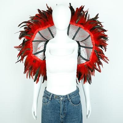 Karneval 2026 Rio Karneval Samba Zubehör Damen roter Feder-Karneval Rückenstück große Samba-Tänzer-Rucksackflügel Rio Parade Showgirl Kostümzubehör Brasilien Festival Kostüm