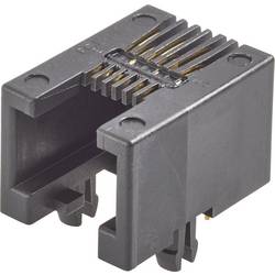 FCI Modular jacks RJ10-Einbaubuchse 90511-001LF Buchse, Einbau vertikal Pole: 4P4C Schwarz 1 St.