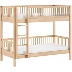 VIPACK VIPACK - Etagenbett 90x200cm, inkl. Lattenrost, Buche massiv Natur lackiert