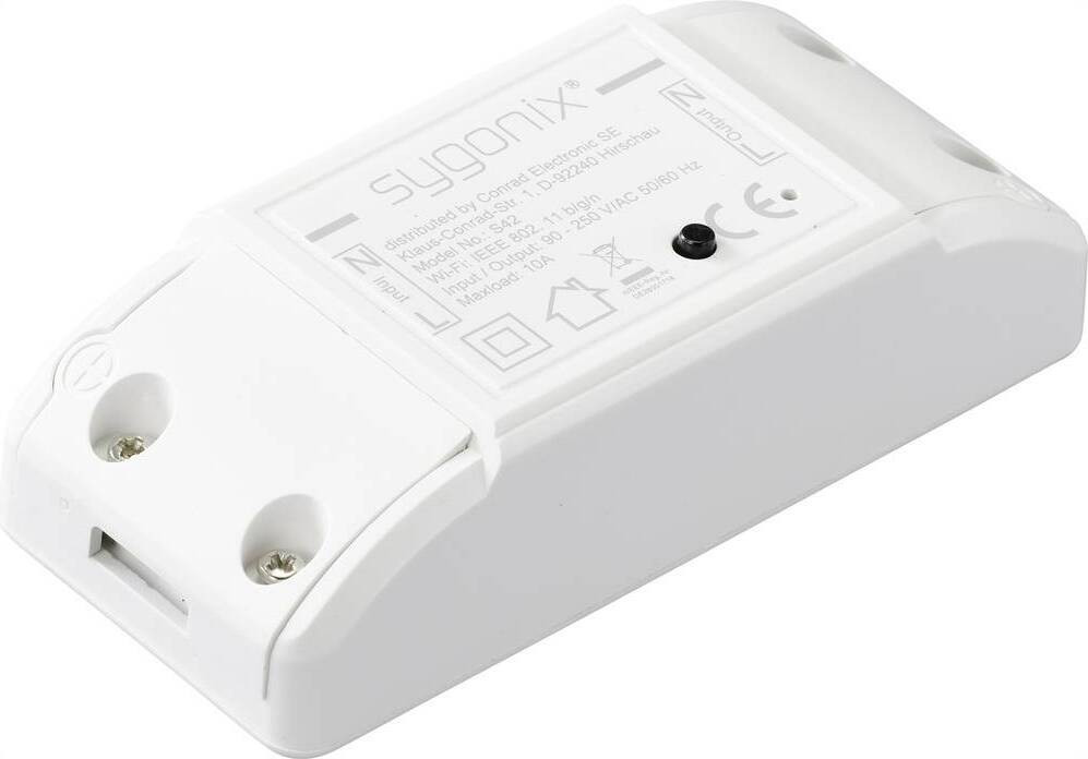 Sygonix Wi-Fi schakelaar 1-kanaals met 2300 W schakelvermogen