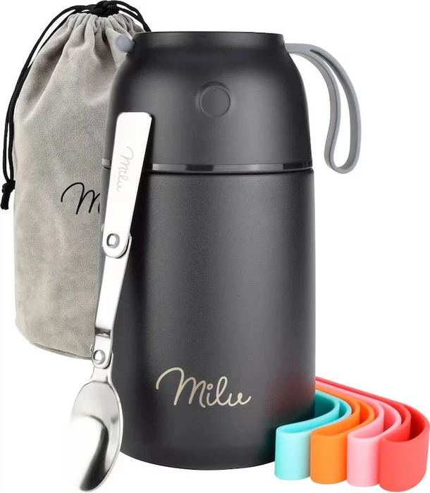 Milu Lunchbox-Set grau 450ml, schwarz (2297)
