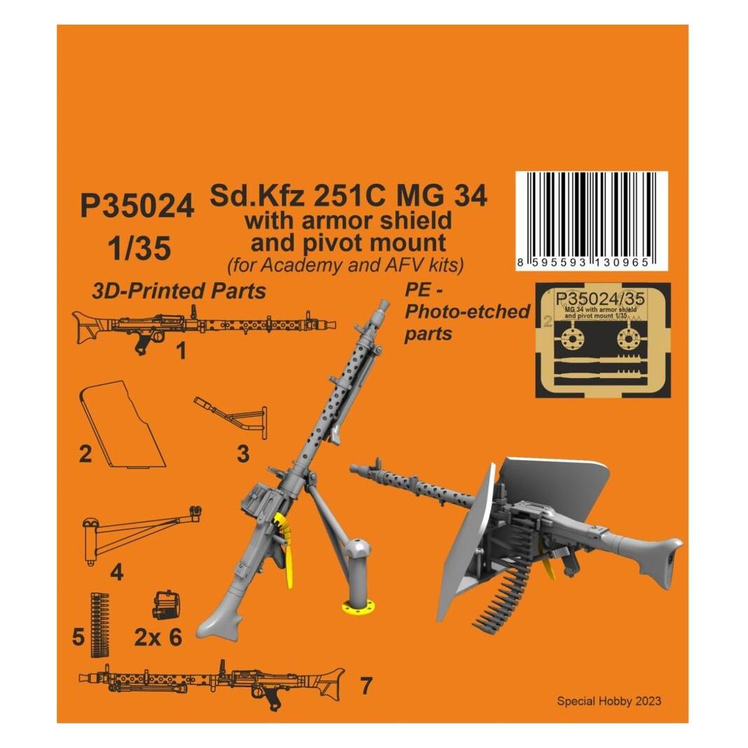 CMK Sd.Kfz 251C MG 34 with armor shiels and pivot mount 1/35 (P35024)