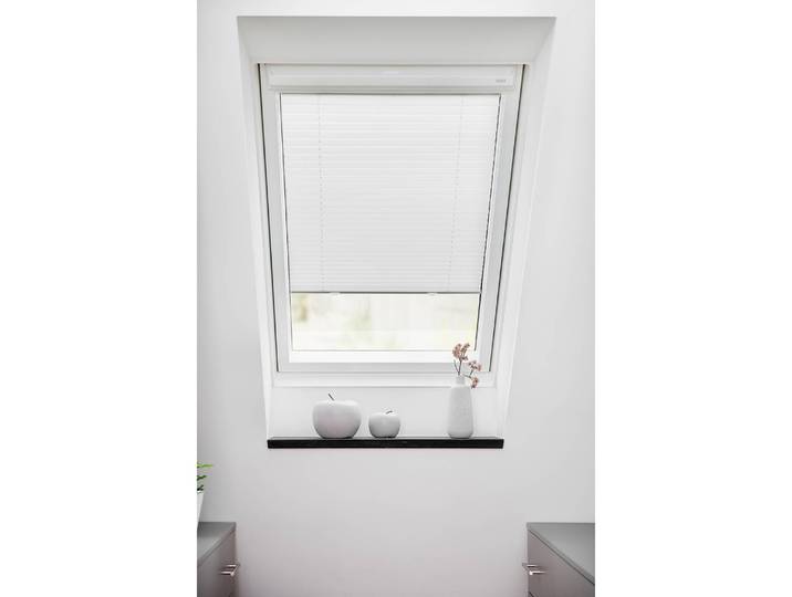 Store velux plissé Haftfix 36 x 60cm Blanc/Blanc