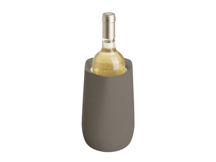 Vacu Vin Flaschenkühler, Grau, Kunststoff, 0.7-1.0 l, 13.6x21.3x13.6 cm, für alle gängigen Flaschentypen, Isolierwirkung, Bar- & Weinzubehör, Weinkühler