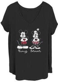 Plus Size Women's Always Forever V-Neck T-Shirt by Mad Engine in Black (Size 1X (14-16))