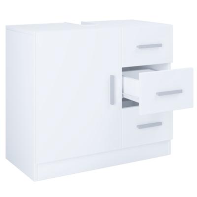 Waschbeckenschrank VCM "Holz Badmöbel Badunterschrank Zalo XL Schublade", weiß, B:63cm T:30cm, Obermaterial: 100% Holz Wood., Schränke, Waschbeckenunterschrank