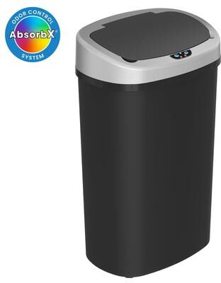 iTouchless 13 Gal Oval Touchless Plastic Sensor Kitchen Trash Can