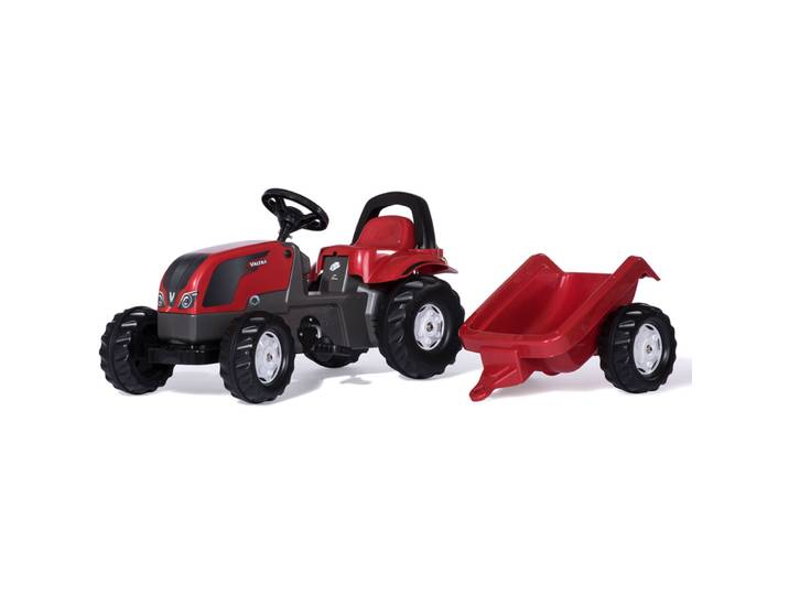 RollyKid Valtra mit Anhänger Rolly Toys Rot Kunststoff - Farbe: rot/grau