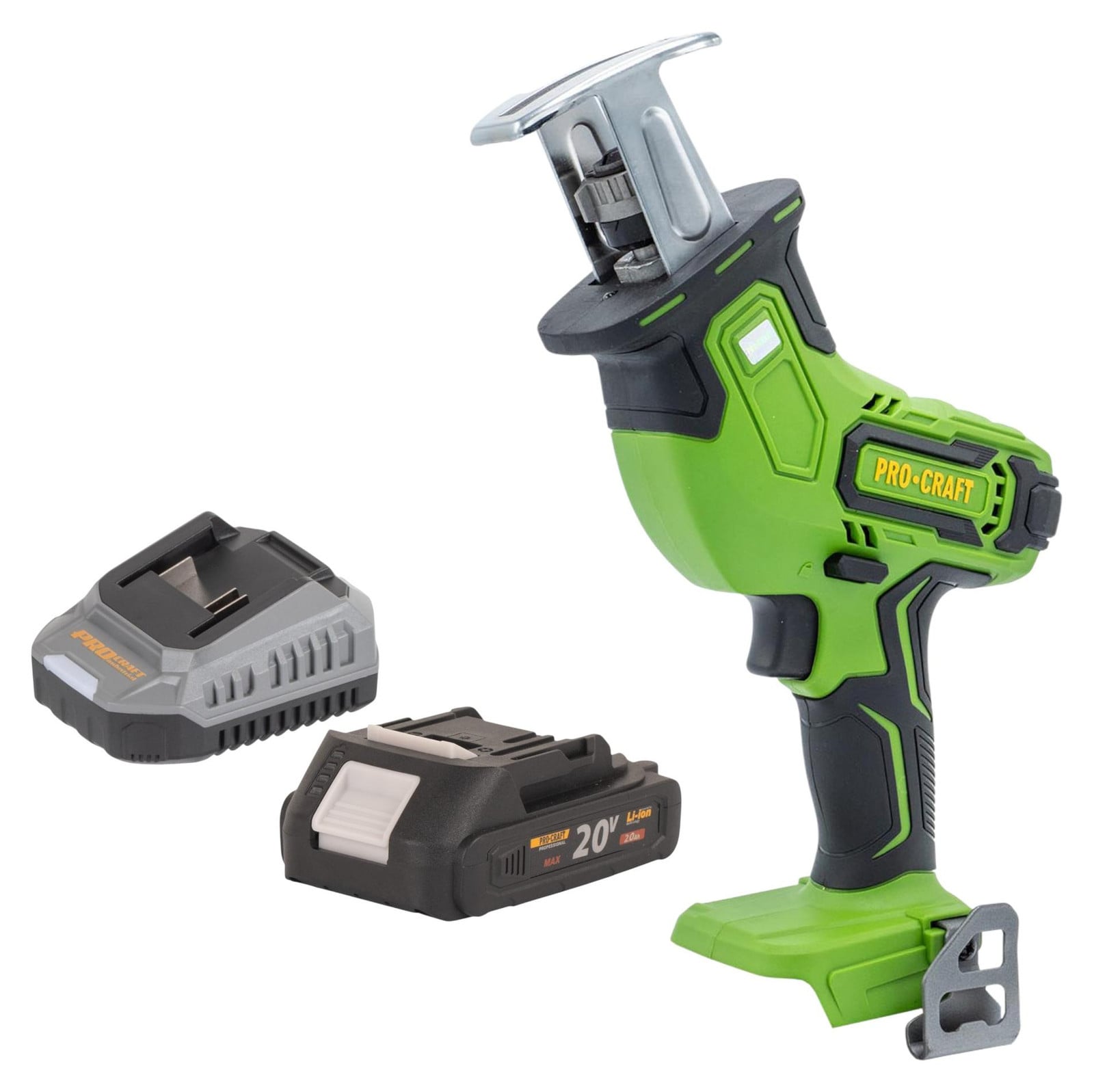 Procraft PSS30bb accu-reciprozaag 20 V borstelloos met 1x 2,0 Ah accu en oplader
