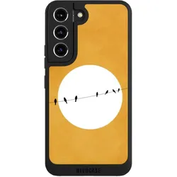 Nivocase Handyhülle für Samsung Galaxy S22 Hülle NIVOpure Case Schwarz Mond Nacht Vogel (Samsung Galaxy S22), Smartphone Hülle, Schwarz