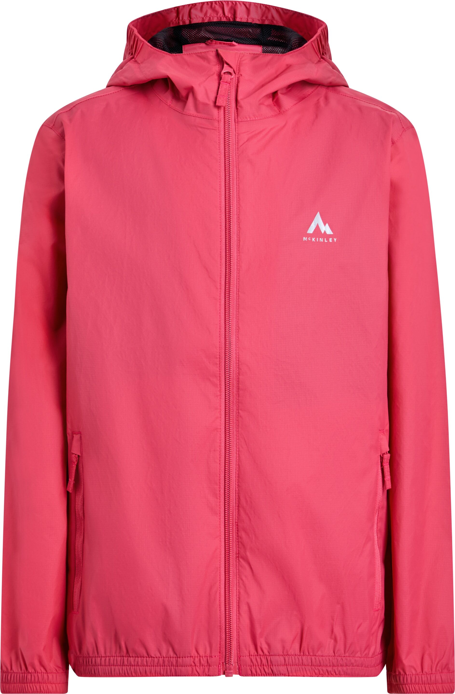 Regenjacke MCKINLEY "KI.-REGENJACKE KEREOL III J", Kinder, Gr. 116, pink (pink schwarz), Obermaterial: 100% Polyamid, Jacken Regenjacke, sportlicher Stil, mit AQUAMAX-Technologie, wasserdicht, winddicht pink schwarz 116