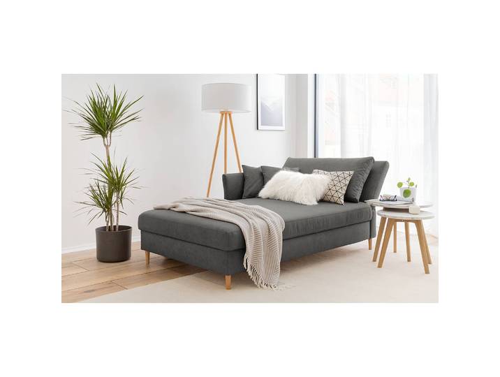 Recamiere Hillarys III Grau/Grau Microfaser 101cm Ausrichtung rechts Modern