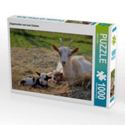 CALVENDO Puzzle Ziegenmutter und zwei Zicklein 1000 Teile Lege-Größe 64 x 48 cm Foto-Puzzle Bild von Sabine Löwer
