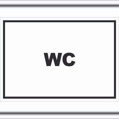HB-Druck WC Schild mit Text Toilette Klo waagerecht A1 (594x841mm)