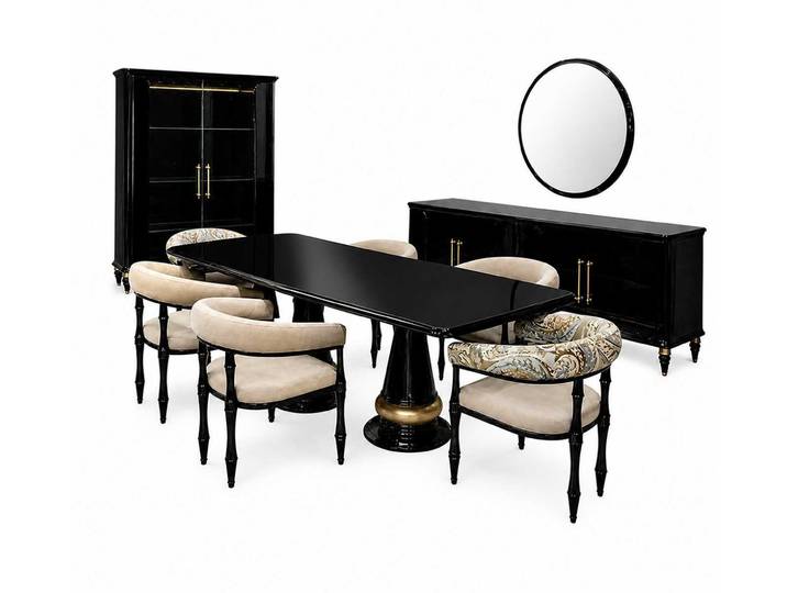 JVmoebel Essgruppe Esszimmer Esstisch Set 6 Stühle Holzmöbel Sideboard Luxuriös, (10-tlg), Made in Europa