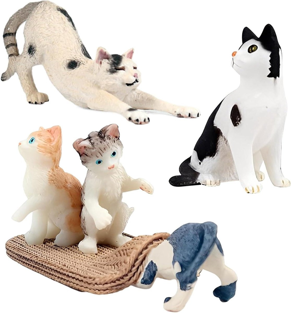 Kattenbeeldjes Set Koe Kat - Realistisch Ontwerp - Decoratie voor in de Woonkamer - Breedte: 95 cm, Hoogte: 82 cm