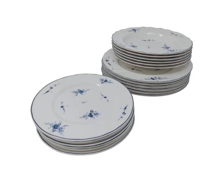 Villeroy & Boch 18-teiliges Tellerset Vieux Luxembourg, Blue, Porzellan, Geblümt, Geschirrset, Geschirr