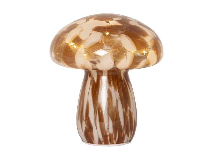 Gartenleuchte Star Trading Glas Dekoration Funghi IP20, Warmweiss , braun, B:15cm H:17cm L:15cm T:15cm Ø:15cm, Leuchten, Gartenleuchte