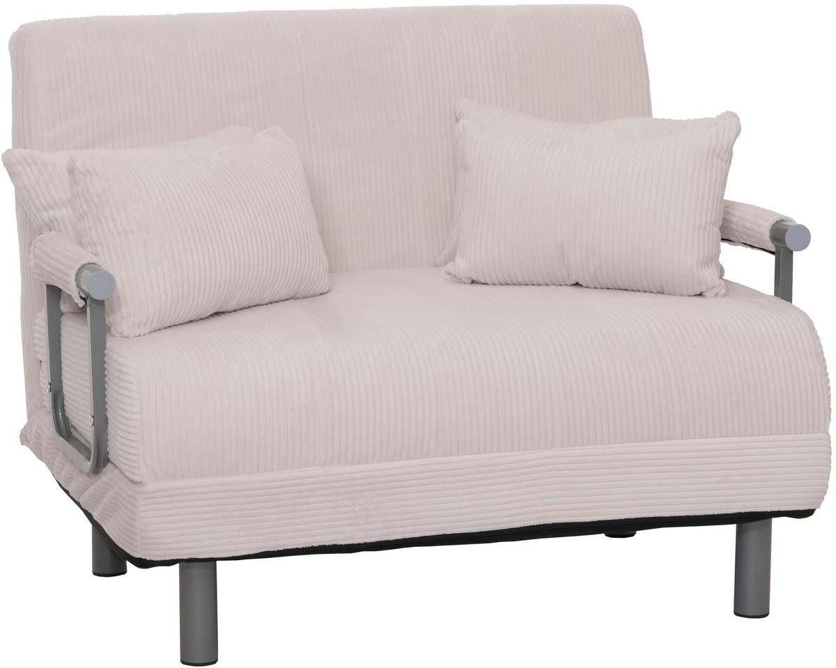 Fauteuilbed MCW-K29 opklapbare fauteuil slaapbank in crème-wit corduroy met ligoppervlak 190 x 100 cm