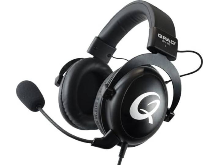 QPAD QH-95 Pro Gaming Premium headset, hoofdtelefoon voor PC, Playstation 4 PS4, Nintendo Switch, Xbox One, mobiele apparaten, 53 mm stereo geluid & 7.1 surround sound (computer) met USB-soundkaart, zwart