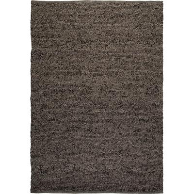 Wollteppich KAYOOM "Darleen 685", braun (graphit), B:160cm H:20mm L:230cm, Wolle, Teppiche, Kurzflor, Handgewebt, Modernes Muster, Uni, Wolle