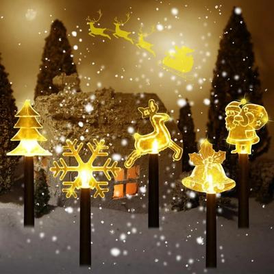 Uplift Picks Solar Christmas Stake Lights For Festive Garden Pathway Yard Holiday Decor mixed Styles 5 Pcs