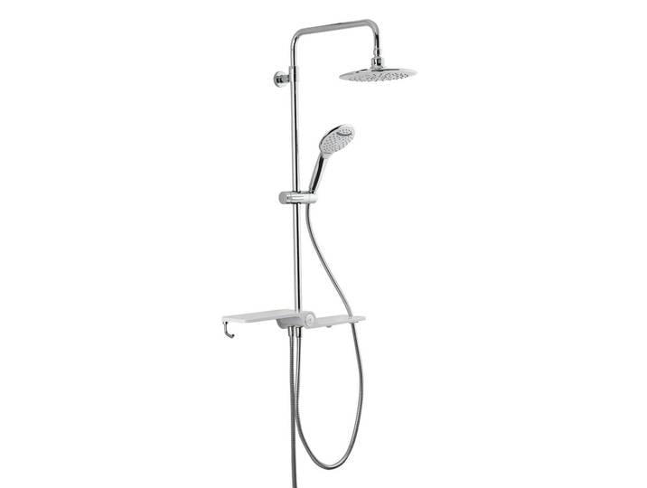Colonne de douche avec tête de douche et douchette 3 fonctions, Chrome (SATPIPE)