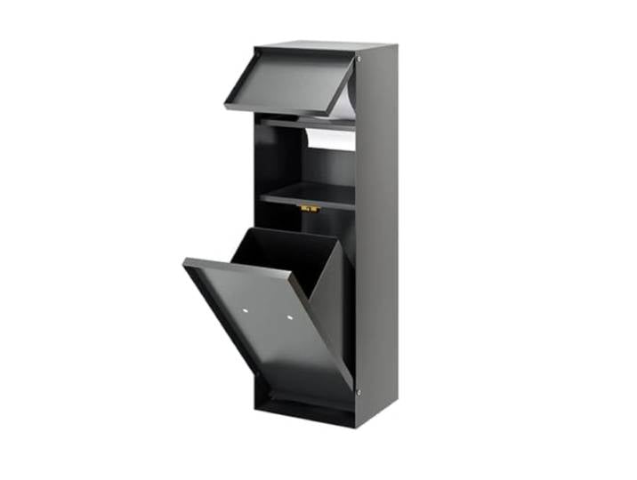 YDHFCD Wandnische Einbau Versteckter Muelleimer Bad Aufbewahrung Wandmontage, Klappdeckel, Edelstahl, platzsparend, leicht zu reinigen(Style 1)