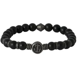 HAFENKLUNKER - ANKER ARMBAND ONYX - schwarz - grau