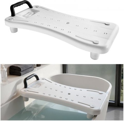 VEVOR Badplank wit, douchestoel voor badkuipen met antislipvoetjes, breedte: 42 tot 62 cm