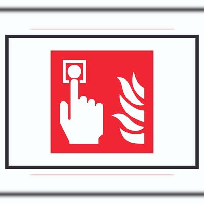 HB-Druck Brandmelder Symbol Schild A6 (105x148mm)