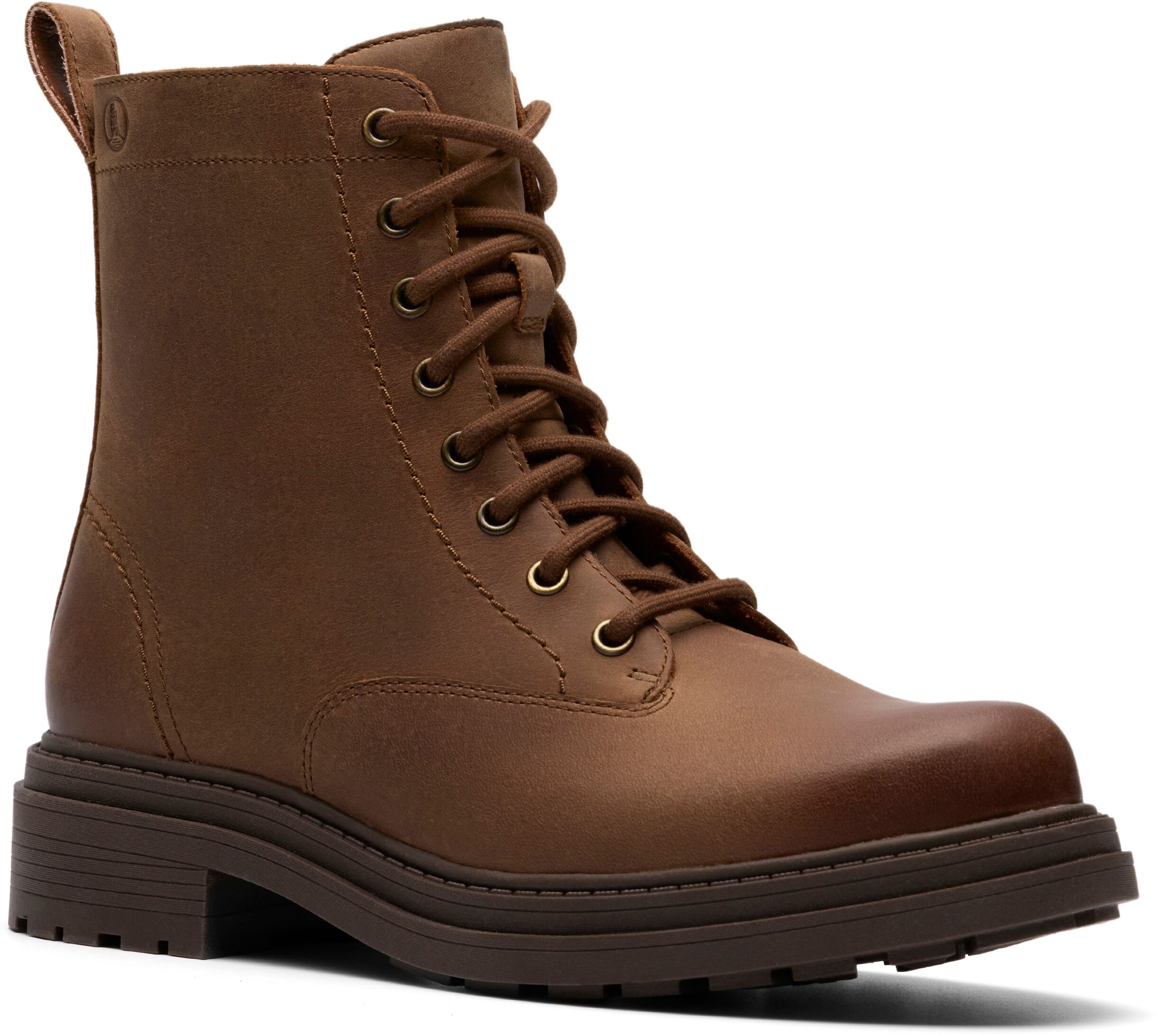 Schnürboots CLARKS "Orinoco 3 Style", Damen, Gr. 36, Textil, braun, Leder, Schuhe Schnürboots, Stiefel, Schnürboots mit Blockabsatz braun 36, Textil