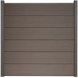 KAHRS WPC Zaunfeld-Set "Lübeck XL", braun, 6 Zaunbretter 20x307 mm, inkl. Alustart- & Endleiste in anthrazitbraun + Fixierungsstange (exkl. Pfosten), 180x180 cm